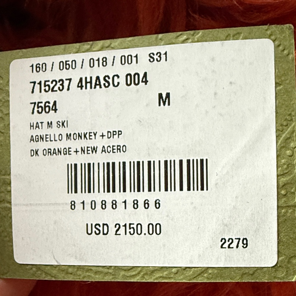 Gucci NWT Orange Shearling Hat Medium 58cm - Picture 13 of 15